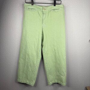 Madewell Green Emmett Crop Wide-Leg Pants